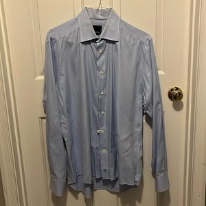 David Donahue blue long sleeved dress shirt.